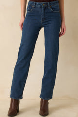 The Daily Edit Dark Wash Straight Leg Jeans
