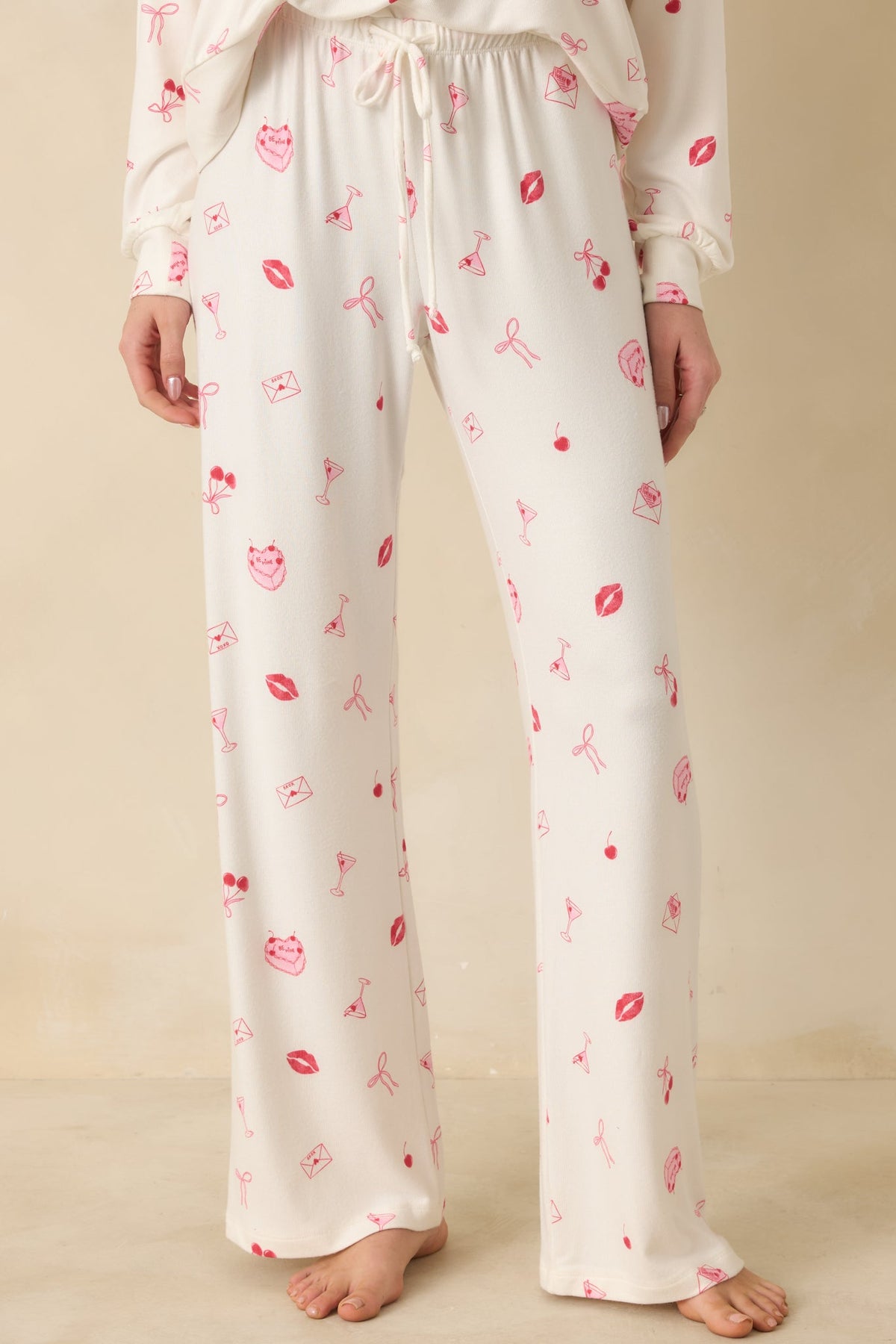 Z Supply Ivory Multi So Sweet Pajama Pants
