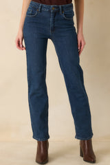 The Daily Edit Dark Wash Straight Leg Jeans