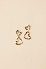 Within My Heart Gold Open Heart Drop Earrings