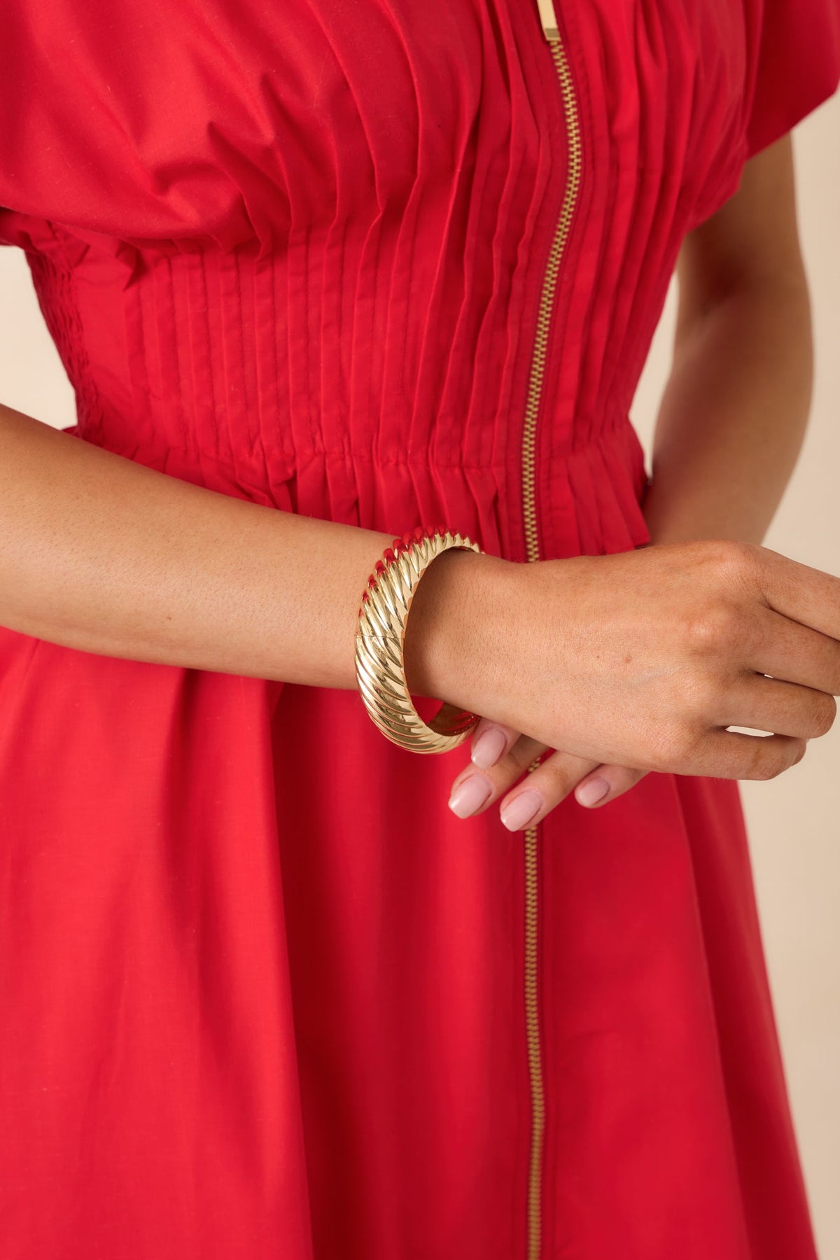 Plot Twist Gold Textured Bangle Bracelet
