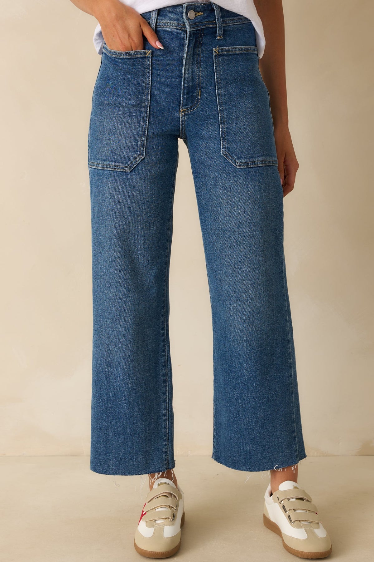 On Your Way Medium Wash Utility Jeans