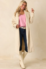 Inclined to Agree Ivory Felted Wool Blend Longline Coat