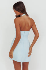 Hendrix Halterneck A-Line Mini Dress Blue
