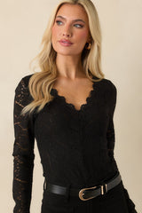 Z Supply Nightfall Black Stretch Lace Bodysuit