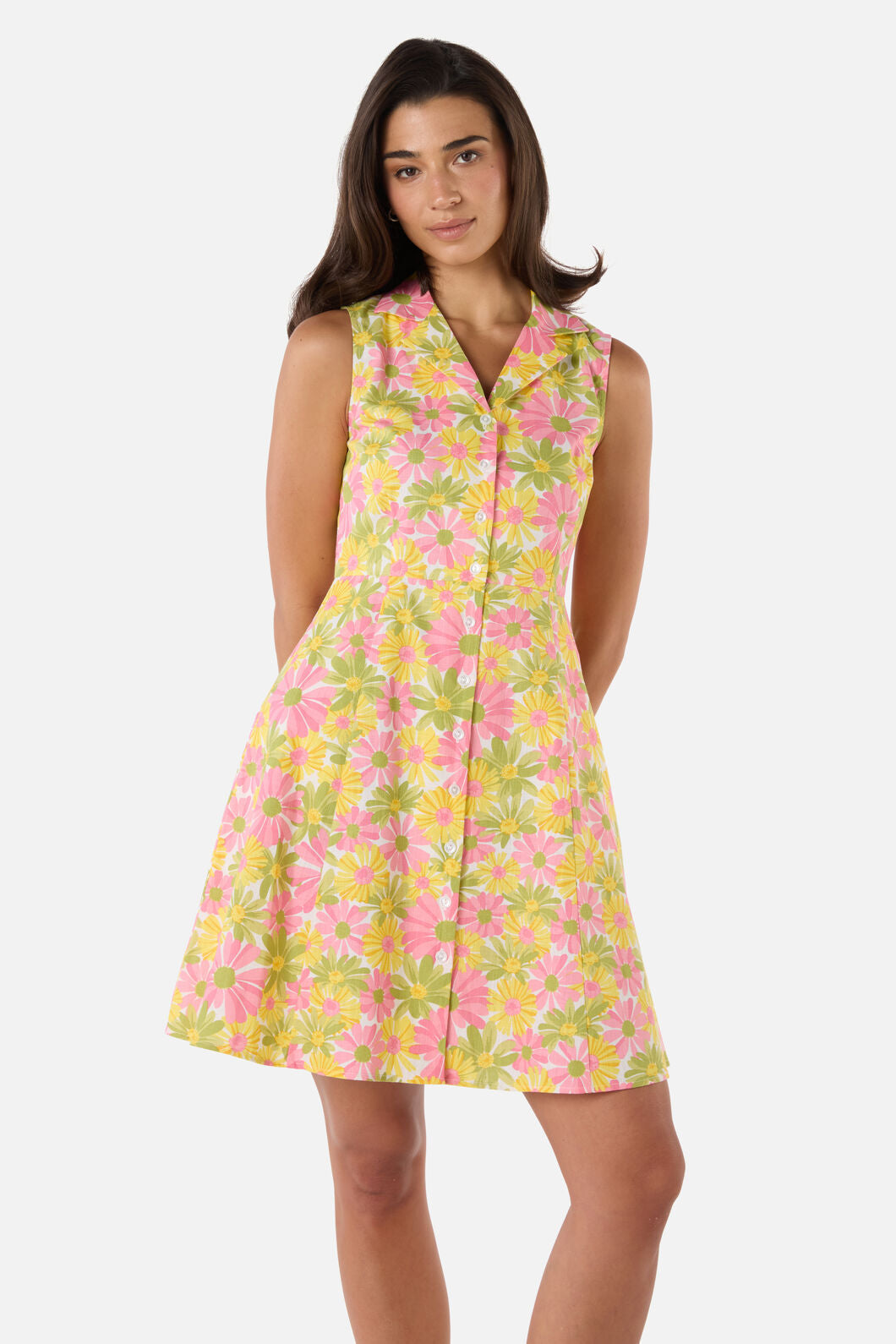 Vintage Daisy Mini Shirt Dress