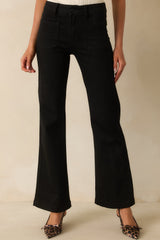 Never Let You Down Black Cotton High Waisted Flare Jeans